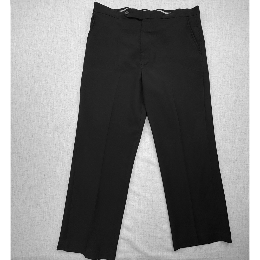 Flex Motion by Haggar Dress Pants Mens 36x30 Navy Blue Comfort Waist Trousers